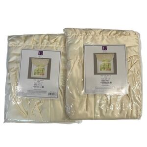 Lush Decor Lucia Window Valance Ivory 42x18 Set of 2 New Swag Ruffle C01677P12